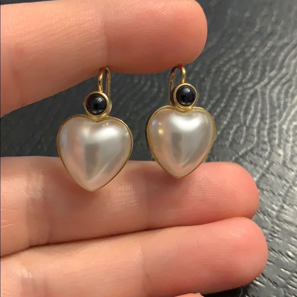 Le Gi 750 gold heart earrings - Picture 1 of 8